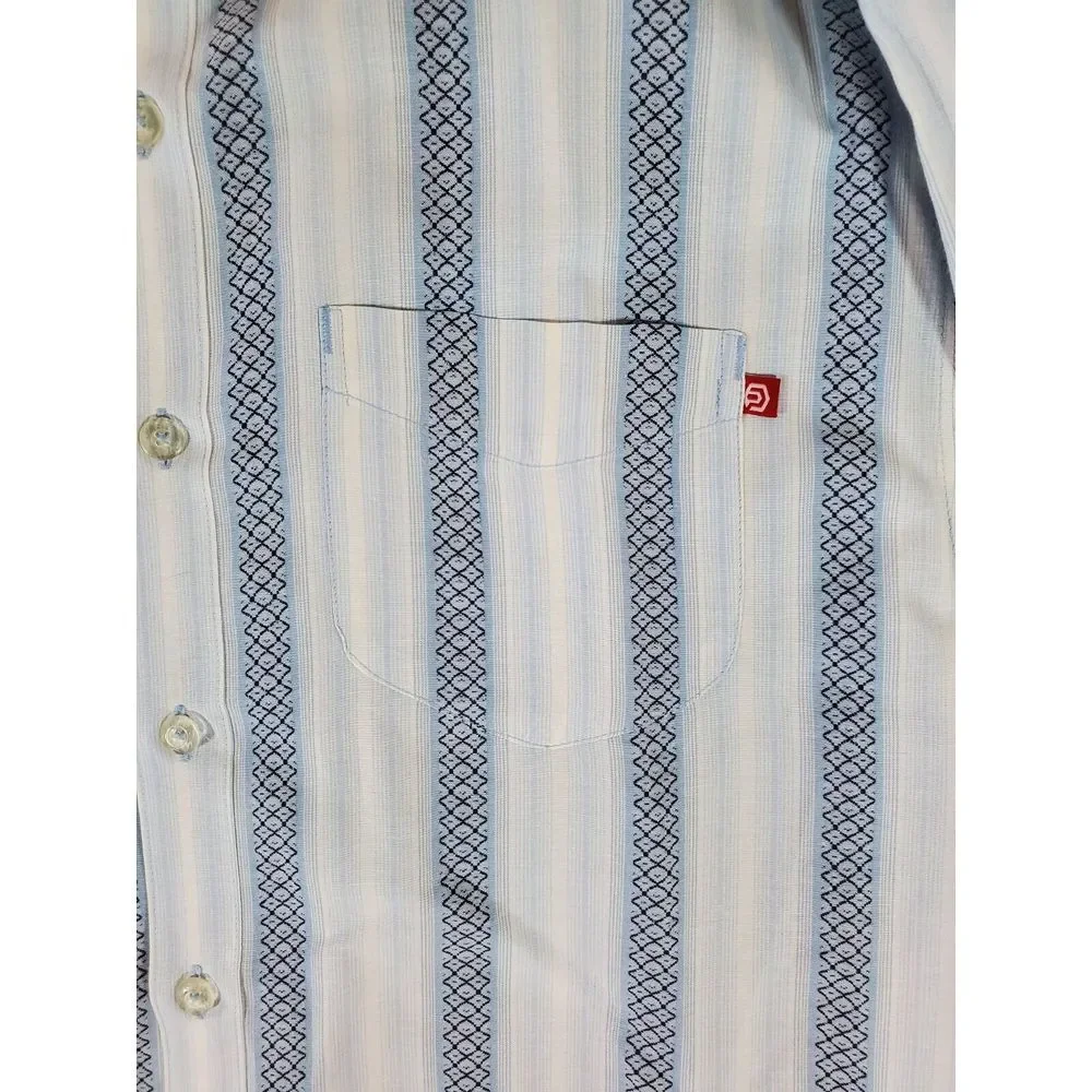 Ocean Pacific Mens Shirt Button Up S/S M Cotton & Polyester All Over Pattern